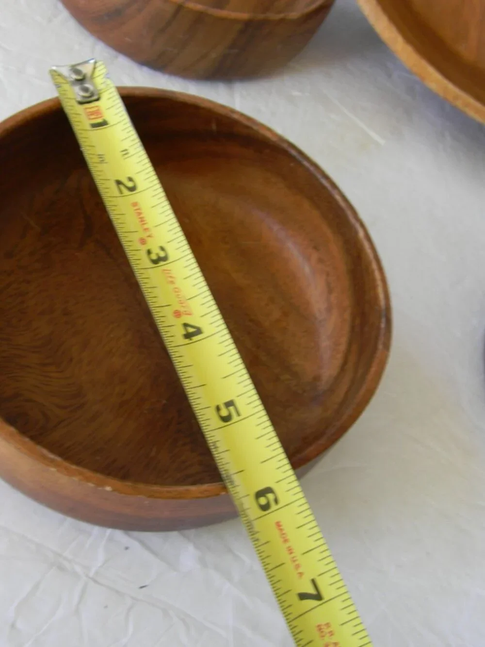 Vintage Carabao Philippines Wood SERVING LARGE BOWL & 4 SALAD BOWLS